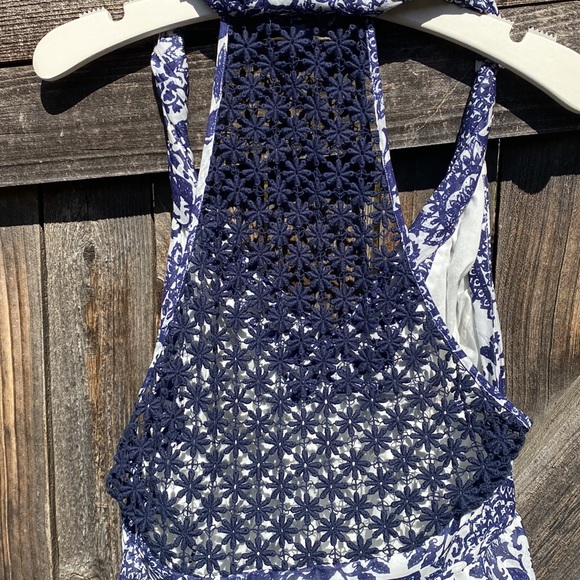 Guess crochet lace back handkerchief hem dress - Picture 6 of 15